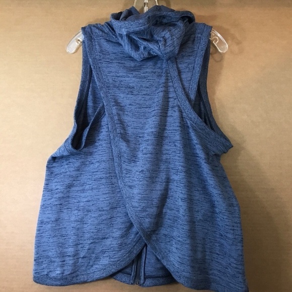 Athleta Heathered Blue Blissful Hooded Vest Size XXS - Picture 7 of 7
